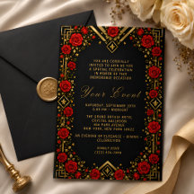 Luxus-Schwarze-Gold-Rote Rose