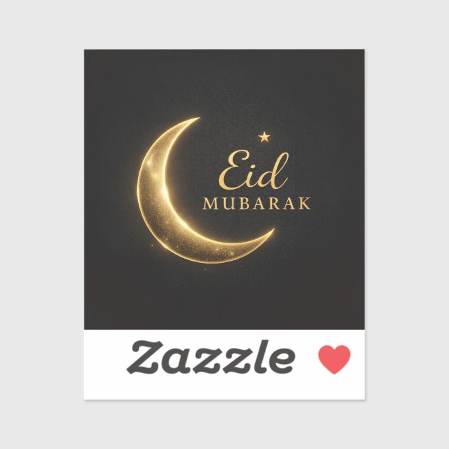 Luxus-Schwarze & Goldene Eid Mubarak Aufkleber – E (Blatt)