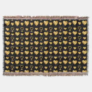 Luxus-Schwarze-Goldfolie-Herzen Decke