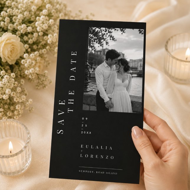 Luxus-Schwarze redaktionelle Hochzeit Save The Dat Date (Von Creator hochgeladen)