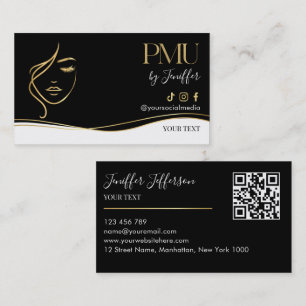 Luxus-Schwarze-und-Gold-PMU-Visitenkarte Visitenkarte