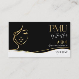 Luxus-Schwarze-und-Gold-PMU-Visitenkarte Visitenkarte