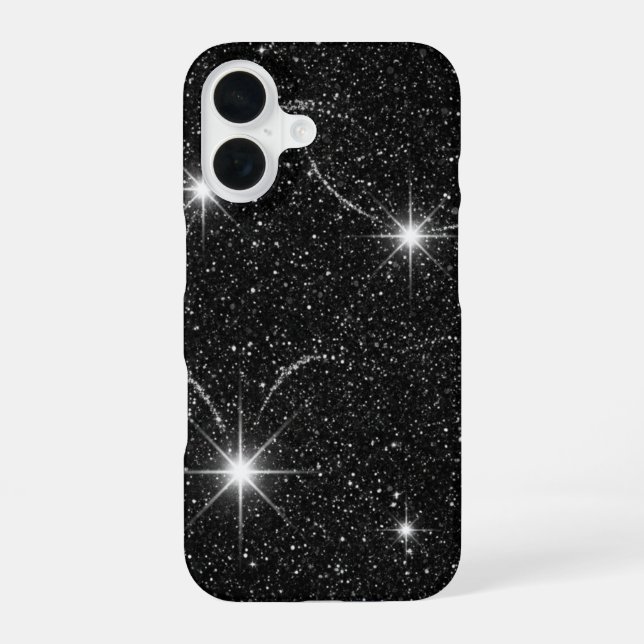 Luxus-Schwarzer-Nachthimmel-Sternenglanz-iPhone-16 iPhone 16 Hülle (Rückseite)