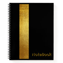 Luxus-Schwarzes Glitzer-Notizbuch mit Gold