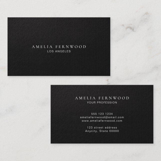 Luxus-Schwarzes-Leder-Profi-Minimal-Custom Visitenkarte (Vorne/Hinten)