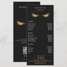 Luxus-Schwarzes und Gold-Salon-Preisliste Menükarte