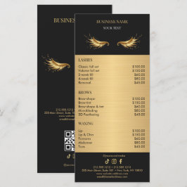 Luxus-Schwarzes und Gold-Salon-Preisliste Menükarte