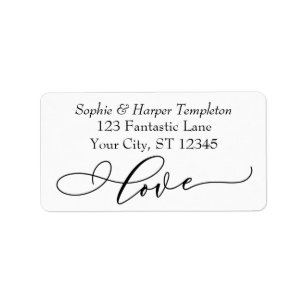 Luxus Script Schriftart Einfache Typografie Liebe Adressaufkleber