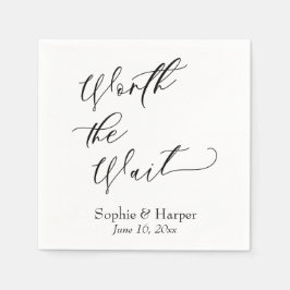 Luxus Script Schriftart Simple Worth the Wait Serviette