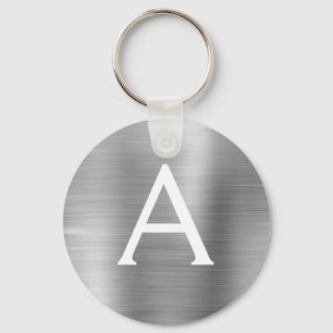 Luxus-Silber-Attrappe aus Edelstahl-Monogramm Schlüsselanhänger