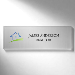 Luxus-Silber-Metall Immobilienmakler-Geschäft Namenschild