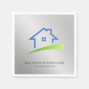 Luxus-Silber-Metall Immobilienmakler-Geschäft Serviette