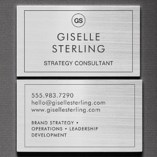 Luxus-Silber-Monogramm modern Visitenkarte
