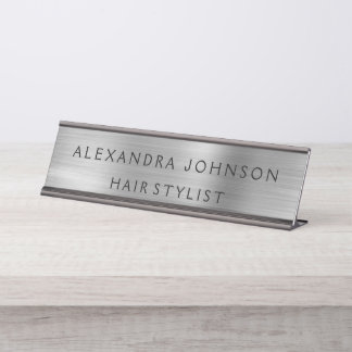 Luxus Silberfolie Modernes Geschäft Schreibtischnamensplakette