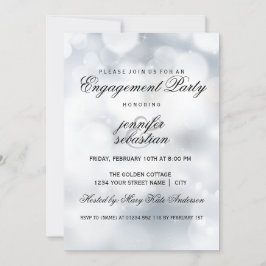 Luxus Silver Bokeh Light Chic Engagement Party Einladung