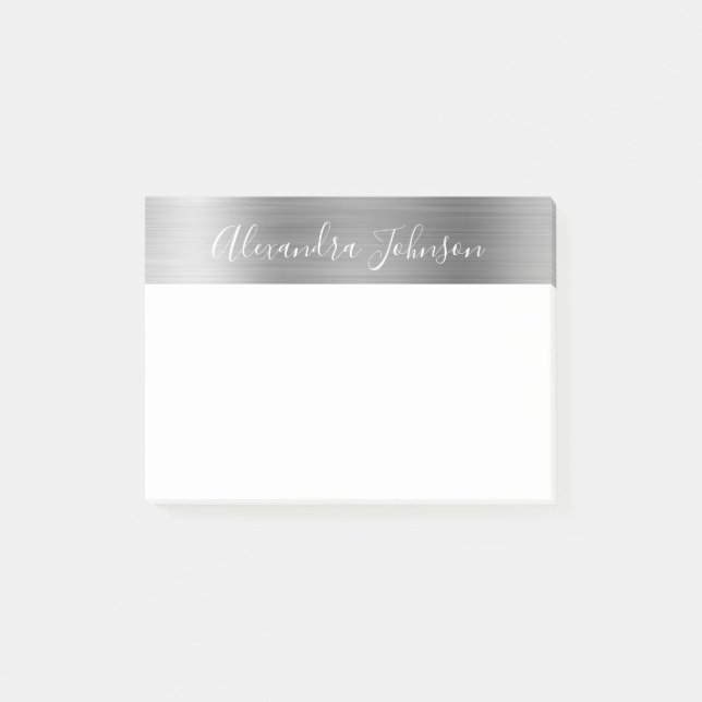 Luxus Silver Foil Beruflich Business Post-it Klebezettel (Vorderseite)