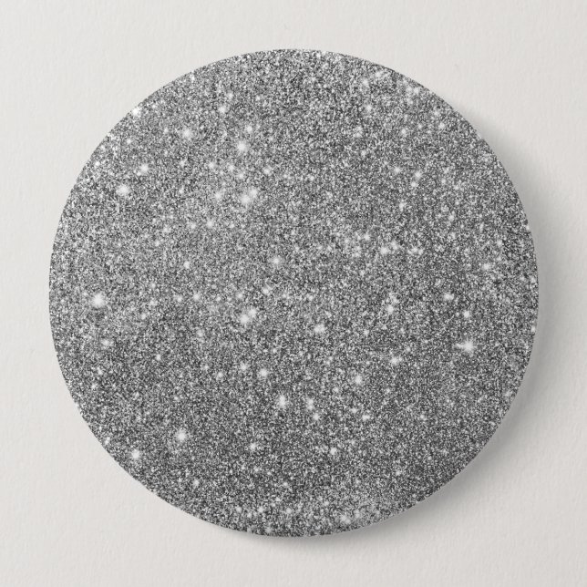 Luxus Silver Glitzer Button (Vorderseite)