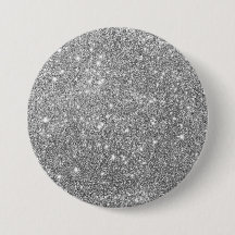 Luxus Silver Glitzer Button