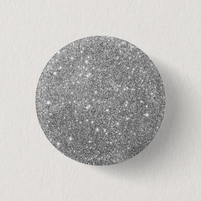 Luxus Silver Glitzer Button (Vorderseite)