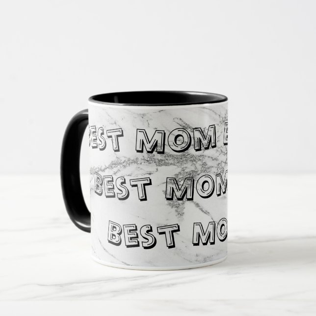 Luxus Silver Glitzer Marmor individuell anpassen Tasse (Vorderseite Links)