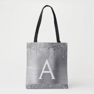 Luxus Silver Glitzer Sparkle Elegantes Monogramm