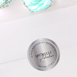 Luxus Silver Metallic Round-Return-Label Runder Aufkleber