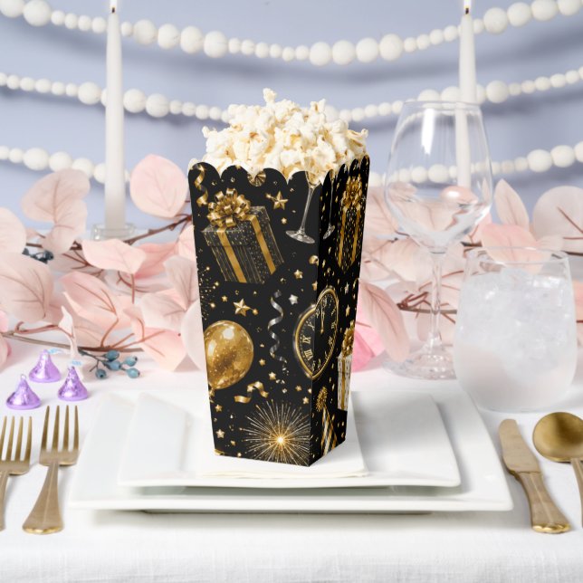 Luxus-Silvester-Feierpattern-Popcorn Geschenkschachtel (Hochzeit)