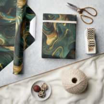 Luxus Smaragd-Gold Fluid Dunkles abstraktes Muster