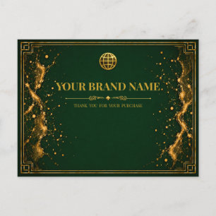 Luxus-Smaragd-Gold-Schmuck-Verpackungskarte Feiertagspostkarte