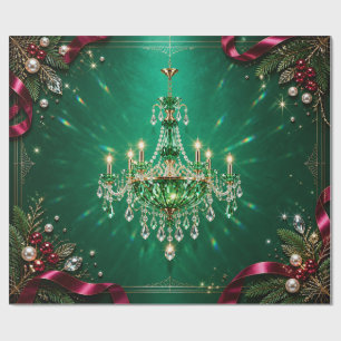 Luxus-Smaragd-Kronleuchter-Weihnachtsgeschenkpapie Geschenkpapier