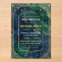 Luxus Smaragdgrün Gold Art Deco 50. Geburtstag