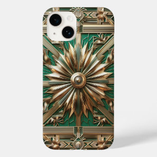 Luxus-Smaragdgrün- und Gold-Art-Deco-Handyhülle Case-Mate iPhone 14 Hülle