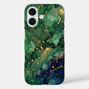 Luxus-Smaragdgrüner-Gold-Marmor-Handyhülle iPhone 16 Hülle