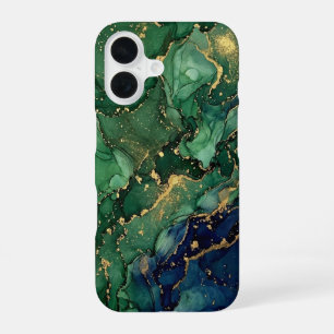 Luxus-Smaragdgrüner-Gold-Marmor-Handyhülle iPhone 16 Hülle