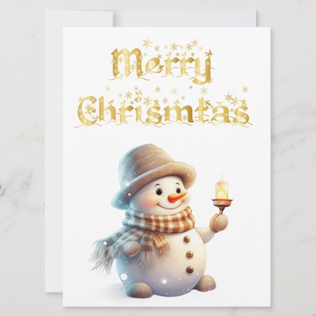 Luxus Snowman Weihnachtskarte (Vorderseite)