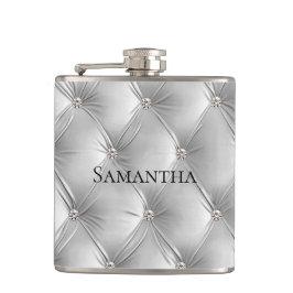 Luxus Soft Gray Imitats Velvet Bridesmaid Flachmann