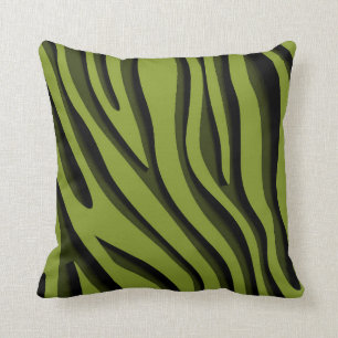 Luxus Soft Green 3D Zebra Wave Kissen