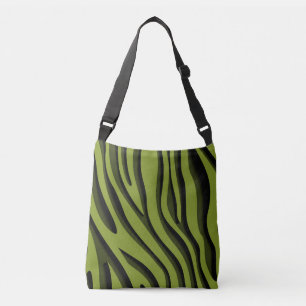 Luxus Soft Green 3D Zebra Wave Tragetaschen Mit Langen Trägern