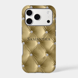 Luxus Soft Warm Gold Imitate Velvet iPhone 15 Pro Max Hülle