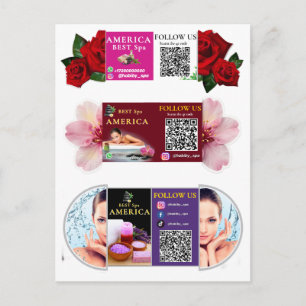 Luxus-Spa-Karte – Elegantes Design mit rotem r Postkarte