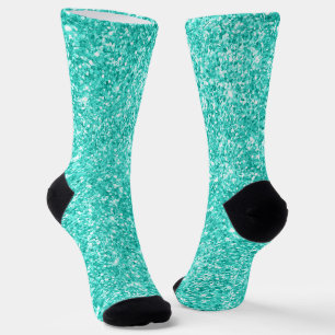 Luxus-Spark-Türkis-Glitter Socken
