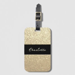 Luxus Sparkle Gold Glitzer Name Gepäckanhänger