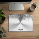 Luxus Sparkle Gray Dripping Glitzer Personalisiert iPad Pro Cover<br><div class="desc">Wunderschöner,  glänzender silbergrauer Glitzer mit gebürstetem Metalldesign Personalisiert iPad Pro Cover</div>