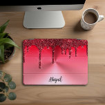 Luxus Sparkle Red Dripping Glitzer Personalisiert, iPad Pro Cover<br><div class="desc">Schöner,  luxuriöser Sparkle Red Dripping Glitzer mit gebürstetem Metalldesign Personalisiert iPad Pro Cover</div>