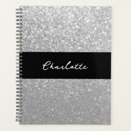 Luxus Sparkle Silver Glitzer Name Planer
