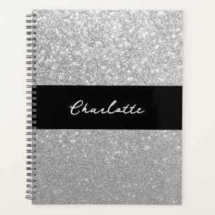 Luxus Sparkle Silver Glitzer Name Planer