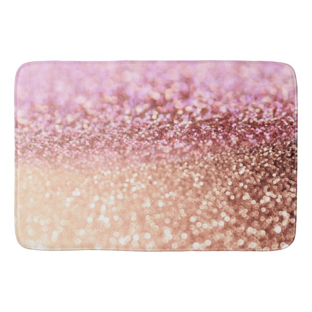 Luxus Sparkling Pink Ombre Glitzer Gradient Badematte (Vorderseite)