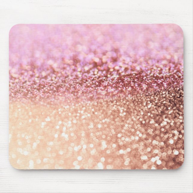 Luxus Sparkling Pink Ombre Glitzer Gradient Mousepad (Vorne)