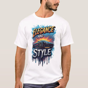 Luxus-Speed-Art Sportwagen Sunburst T-Shirt