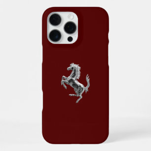 Luxus-Springpferd-Emblem auf Marone iPhone 16 Pro Max Hülle